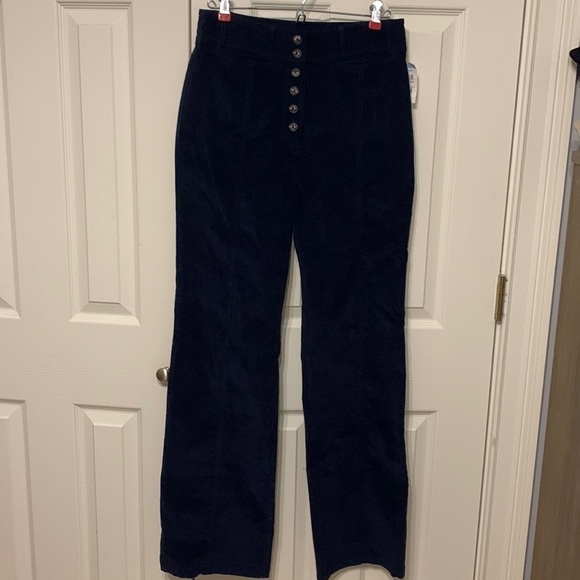 Treasure & Bond Exposed Button Stretch Corduroy Pants - Picture 1 of 9